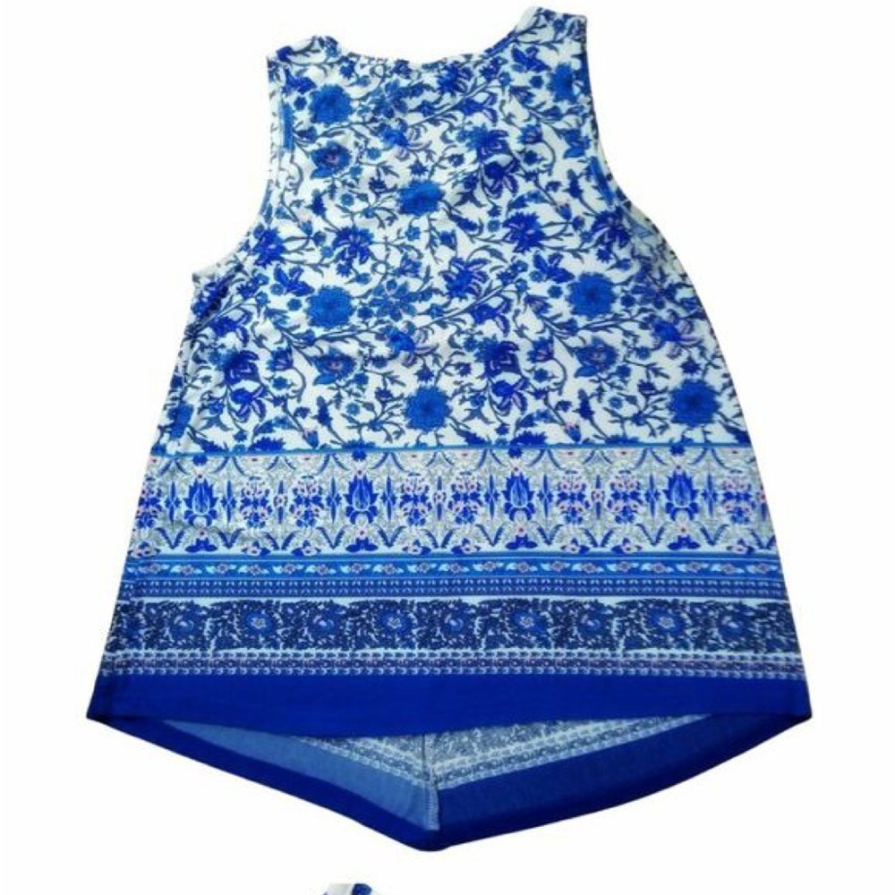 KNAPP STUDIO WHITE TANK WITH blue floral design - Picture 2 of 11